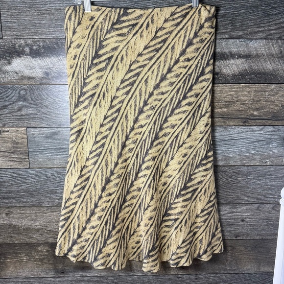 Lauren Ralph Lauren Women’s M Leaf Botanical Print Silk Linen Blend Midi Skirt - Picture 6 of 6